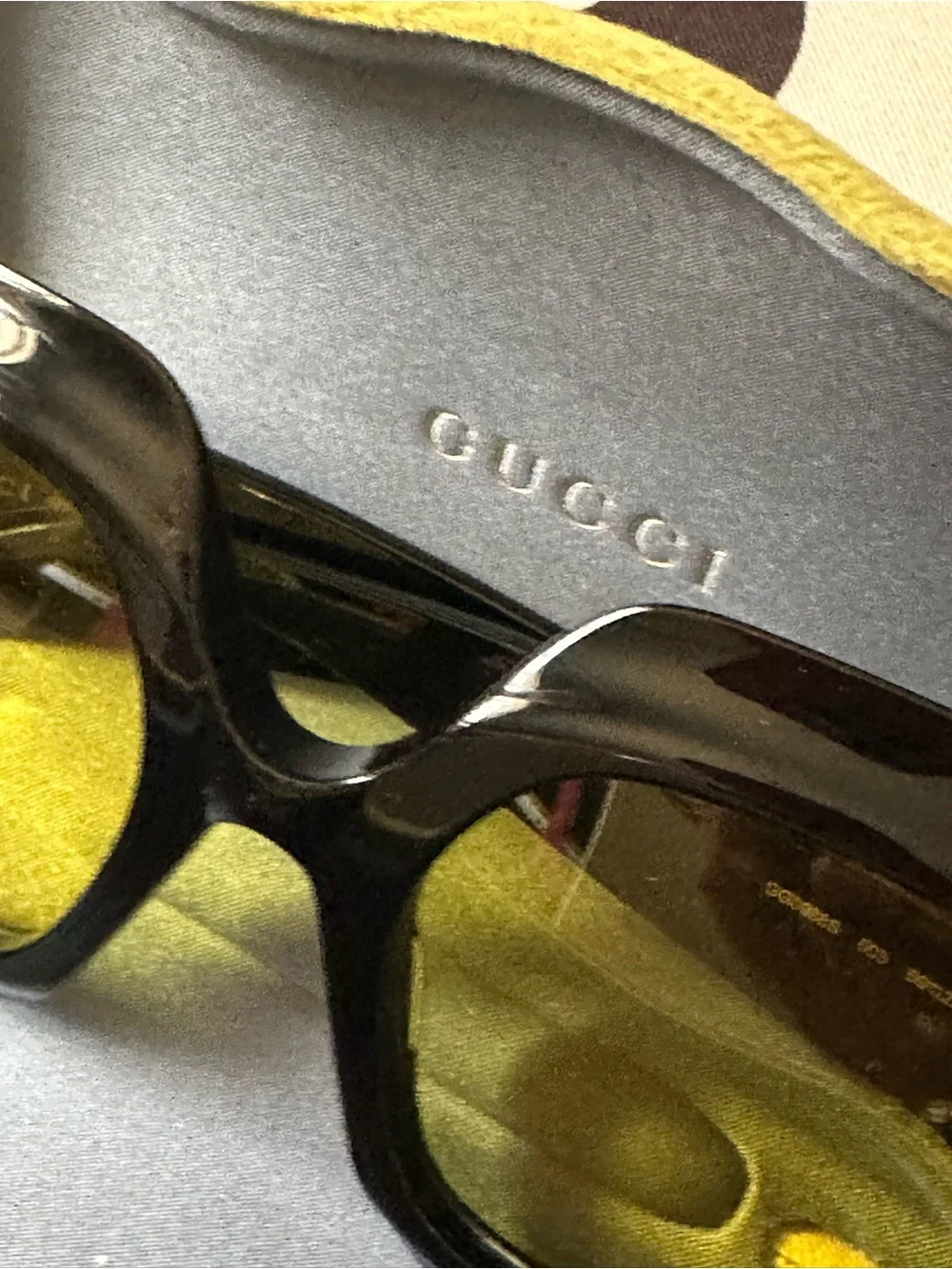 Gucci Women’s Black Oversized Square Sunglasses with Green Lenses